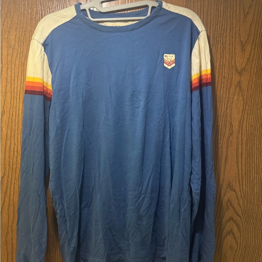 Marine Layer Blue and Cream Long Sleeve Tee